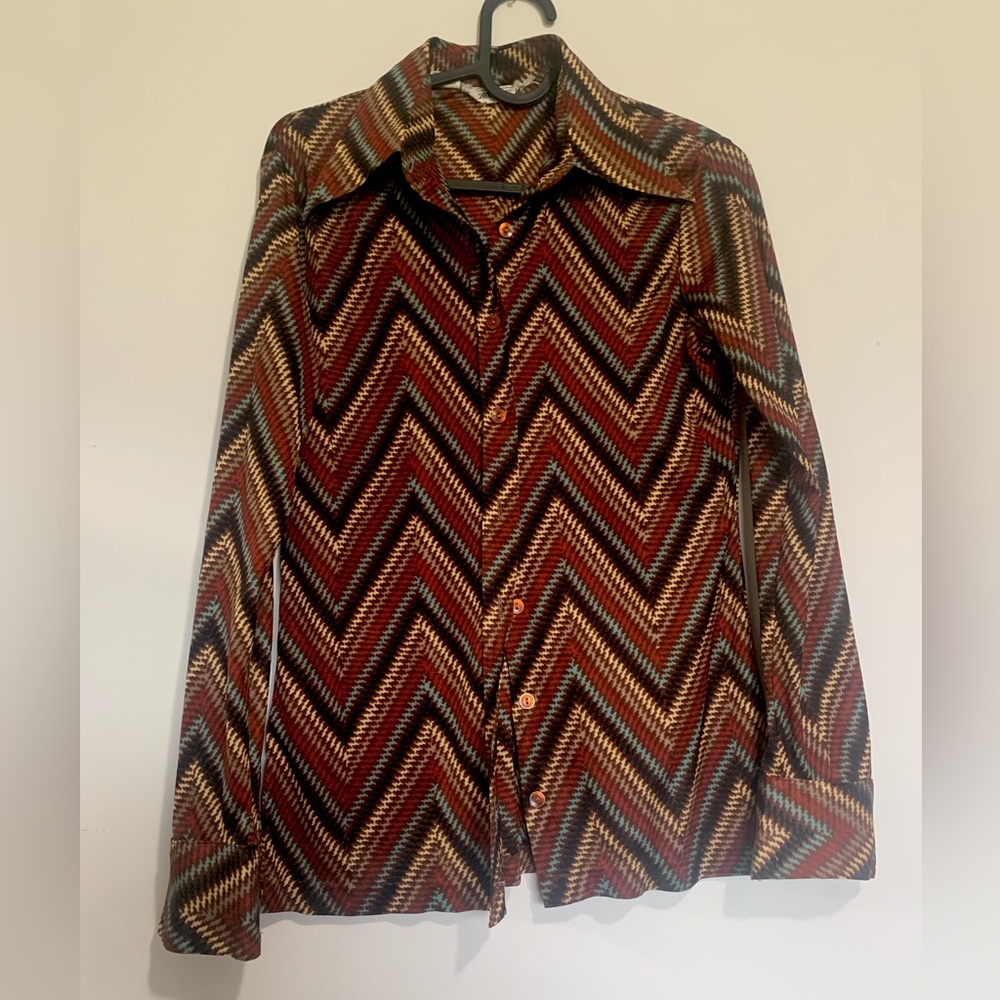 Vintage stripped collar shirt button down